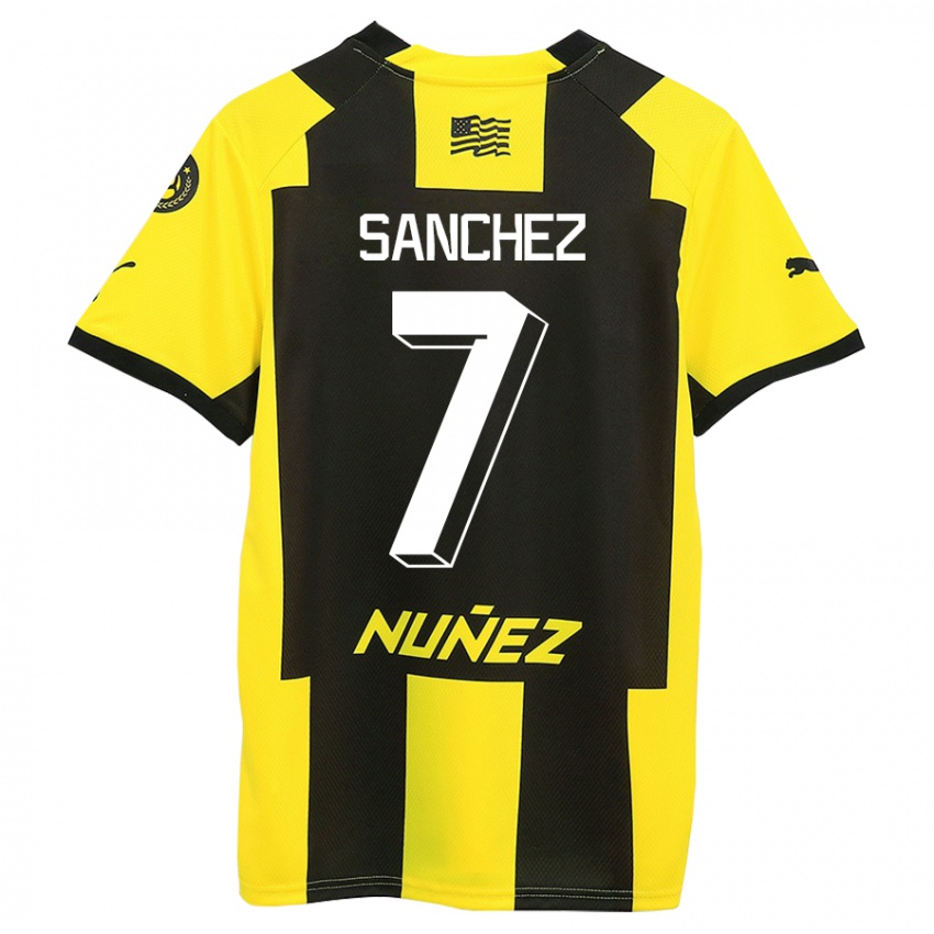 Mænd Carlos Sánchez #7 Gul Sort Hjemmebane Spillertrøjer 2023/24 Trøje T-Shirt