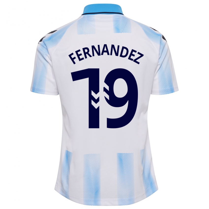Mænd Roberto Fernández #19 Hvid Blå Hjemmebane Spillertrøjer 2023/24 Trøje T-Shirt