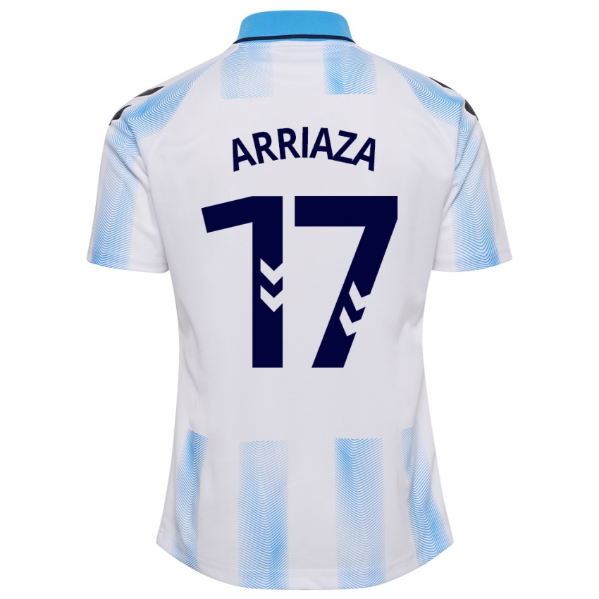 Mænd Pablo Arriaza #17 Hvid Blå Hjemmebane Spillertrøjer 2023/24 Trøje T-Shirt