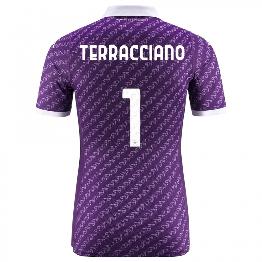 Mænd Pietro Terracciano #1 Viol Hjemmebane Spillertrøjer 2023/24 Trøje T-Shirt