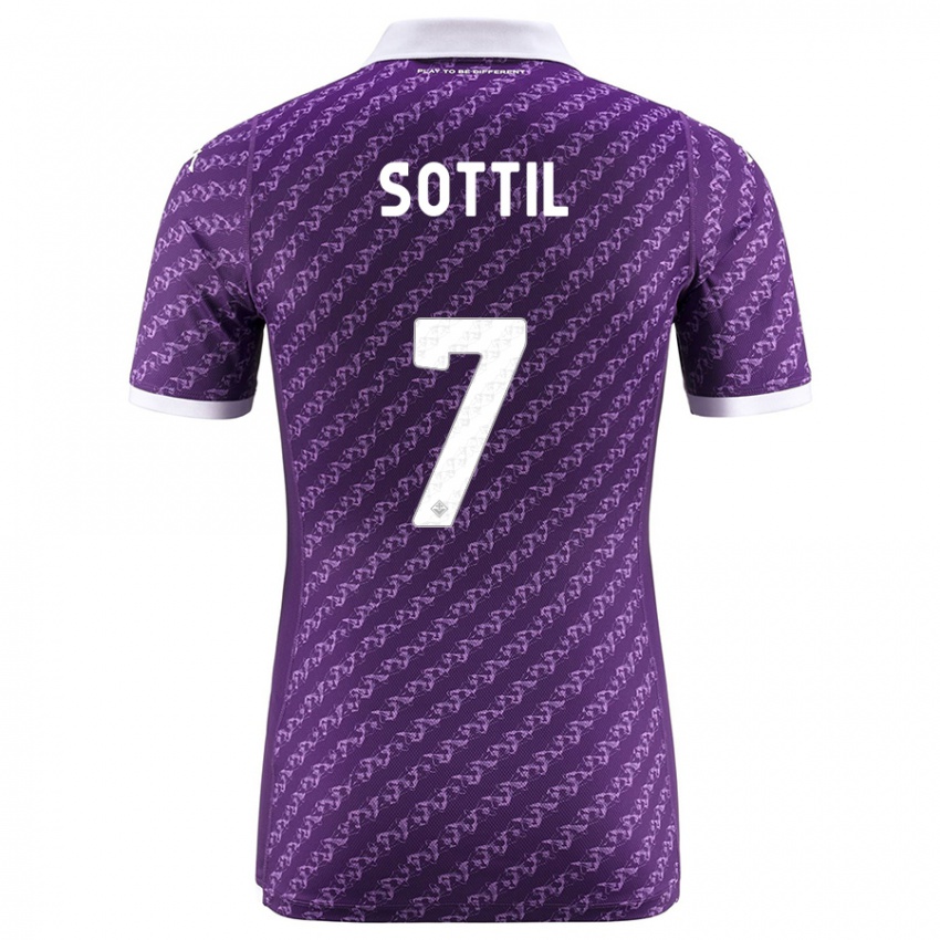 Mænd Riccardo Sottil #7 Viol Hjemmebane Spillertrøjer 2023/24 Trøje T-Shirt