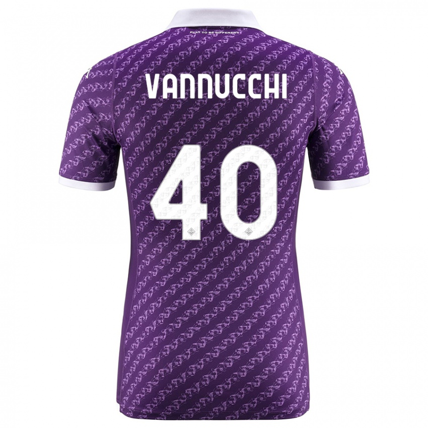 Mænd Tommaso Vannucchi #40 Viol Hjemmebane Spillertrøjer 2023/24 Trøje T-Shirt
