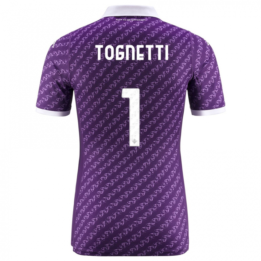 Mænd Laerte Tognetti #1 Viol Hjemmebane Spillertrøjer 2023/24 Trøje T-Shirt