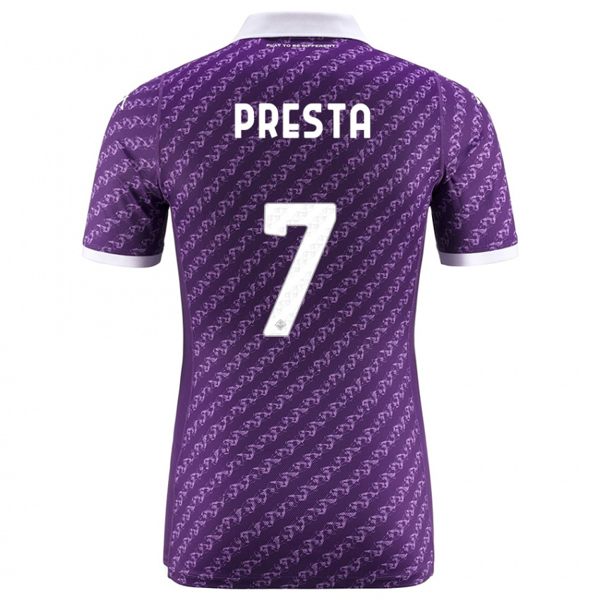 Mænd Francesco Presta #7 Viol Hjemmebane Spillertrøjer 2023/24 Trøje T-Shirt