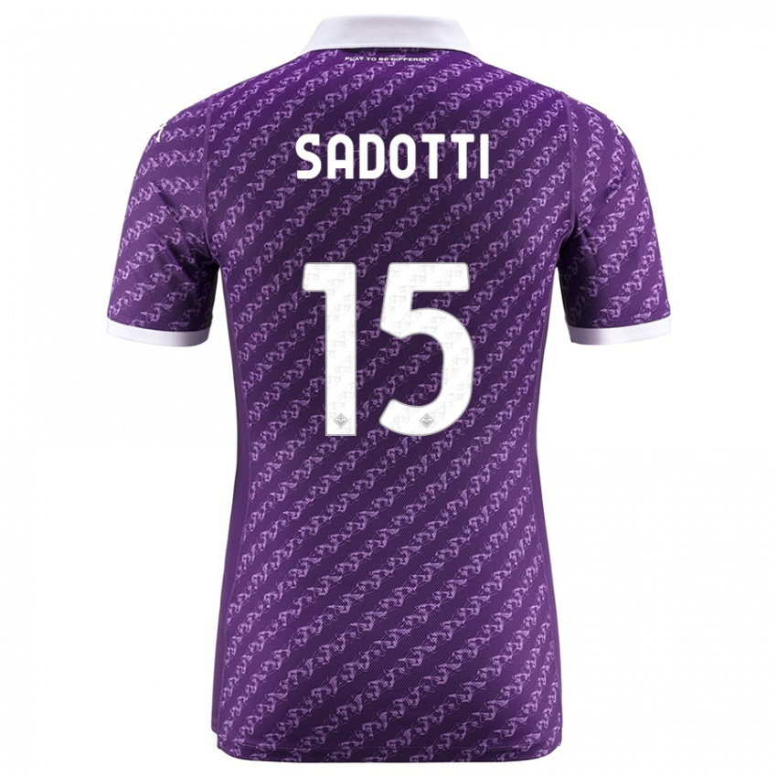 Mænd Edoardo Sadotti #15 Viol Hjemmebane Spillertrøjer 2023/24 Trøje T-Shirt