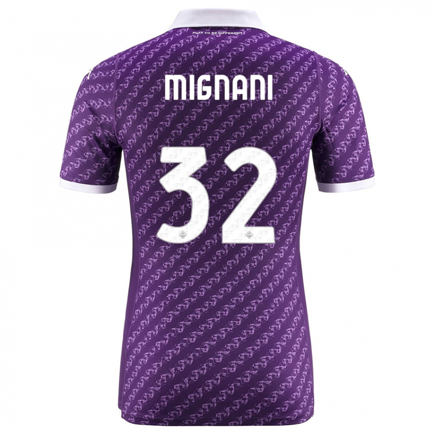 Mænd Carlo Mignani #32 Viol Hjemmebane Spillertrøjer 2023/24 Trøje T-Shirt