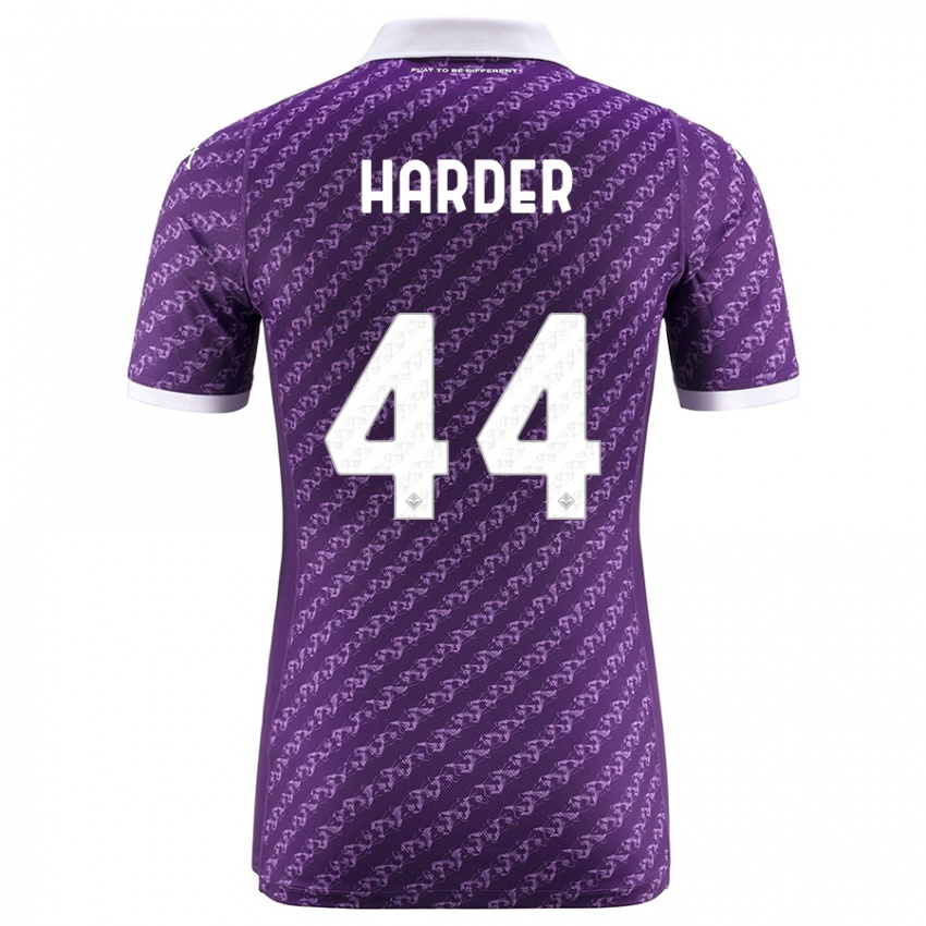 Mænd Jonas Harder #44 Viol Hjemmebane Spillertrøjer 2023/24 Trøje T-Shirt