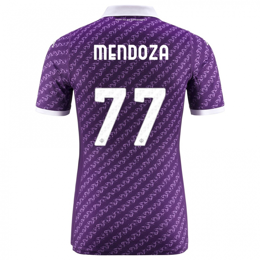 Mænd William Mendoza #77 Viol Hjemmebane Spillertrøjer 2023/24 Trøje T-Shirt