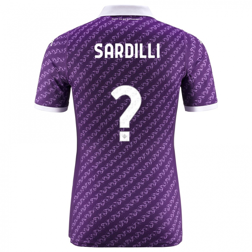 Mænd Davide Sardilli #0 Viol Hjemmebane Spillertrøjer 2023/24 Trøje T-Shirt