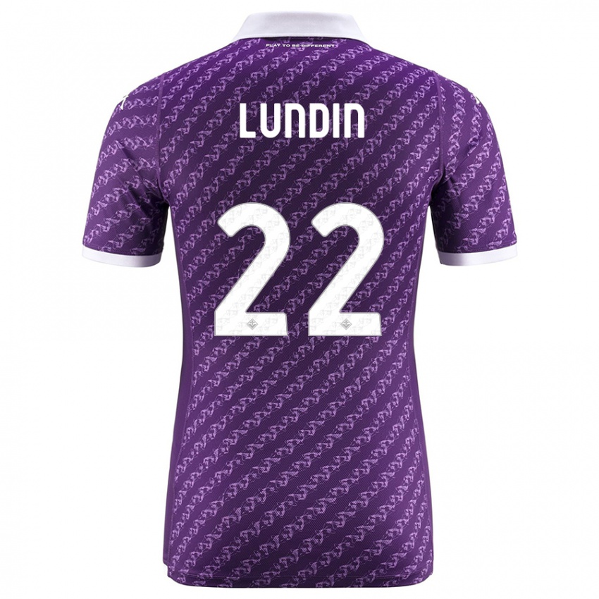 Mænd Karin Lundin #22 Viol Hjemmebane Spillertrøjer 2023/24 Trøje T-Shirt