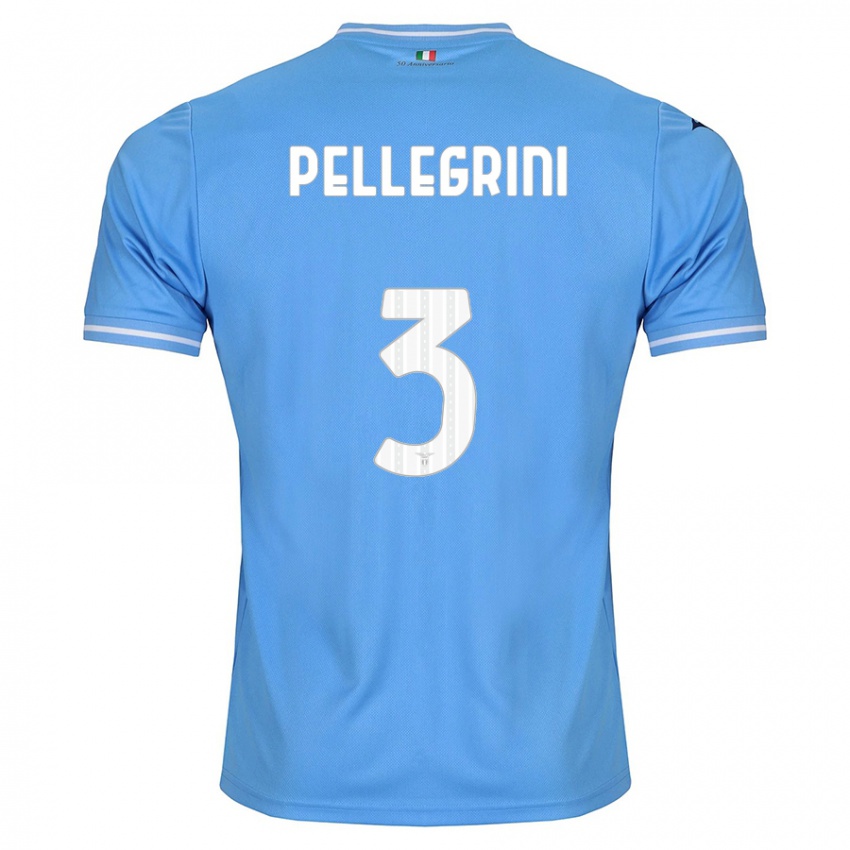 Mænd Luca Pellegrini #3 Blå Hjemmebane Spillertrøjer 2023/24 Trøje T-Shirt