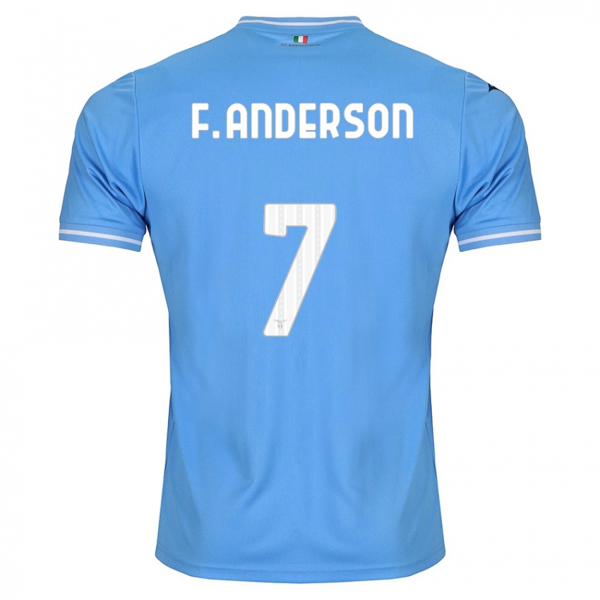 Mænd Felipe Anderson #7 Blå Hjemmebane Spillertrøjer 2023/24 Trøje T-Shirt