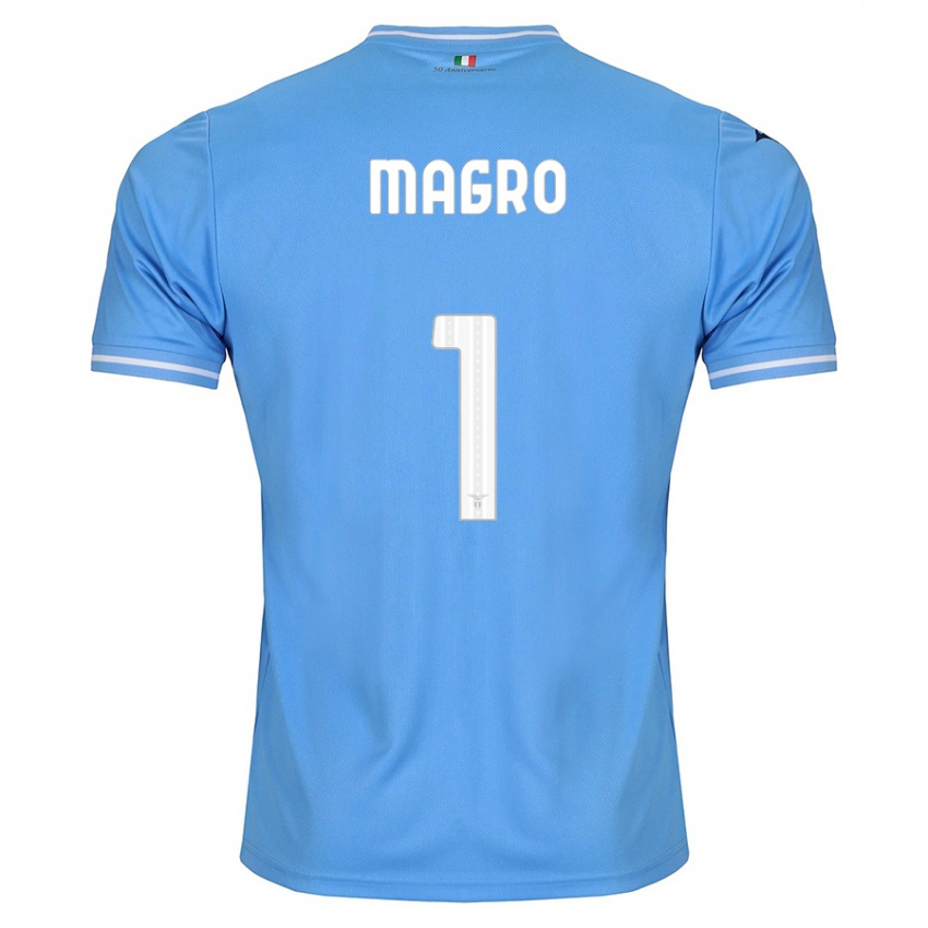 Mænd Federico Magro #1 Blå Hjemmebane Spillertrøjer 2023/24 Trøje T-Shirt