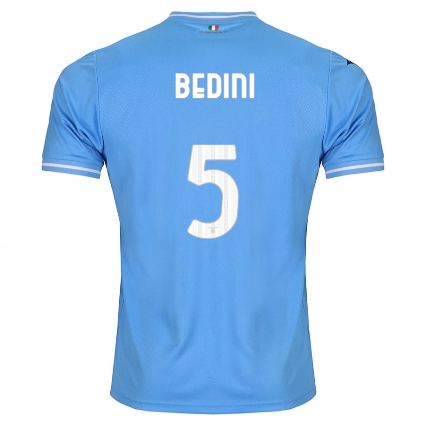 Mænd Filippo Bedini #5 Blå Hjemmebane Spillertrøjer 2023/24 Trøje T-Shirt
