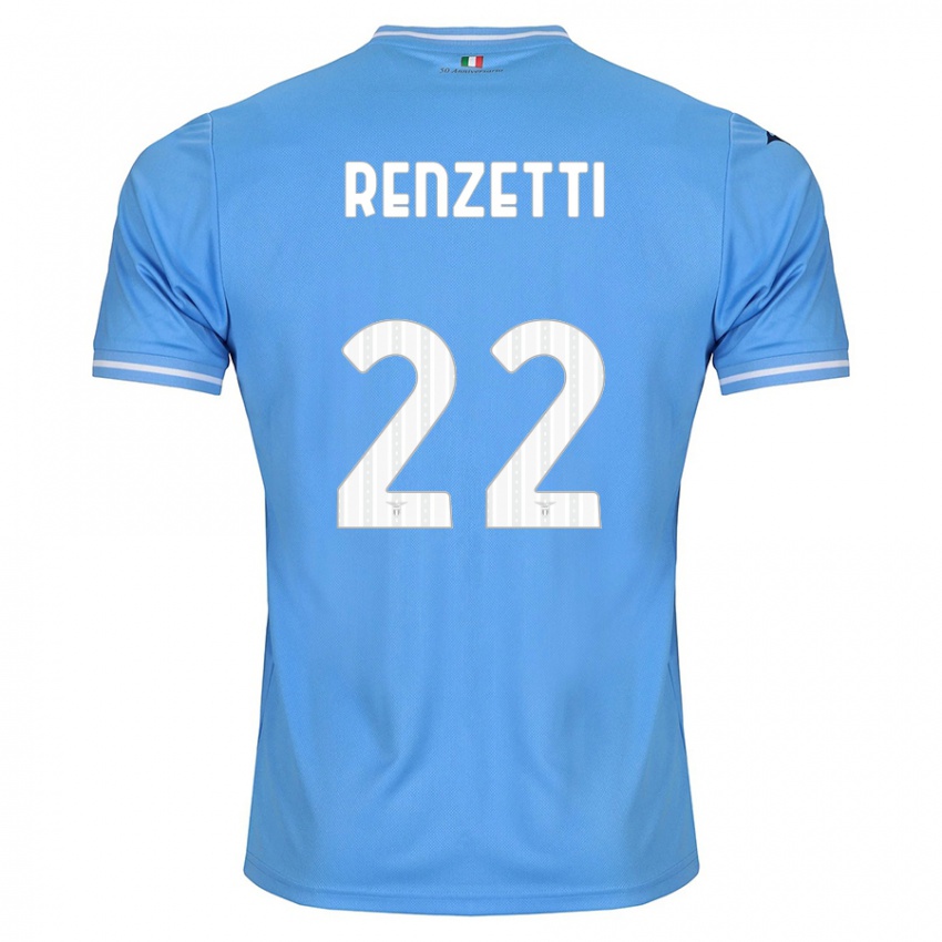 Mænd Davide Renzetti #22 Blå Hjemmebane Spillertrøjer 2023/24 Trøje T-Shirt