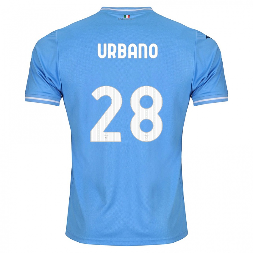 Mænd Nicolò Urbano #28 Blå Hjemmebane Spillertrøjer 2023/24 Trøje T-Shirt