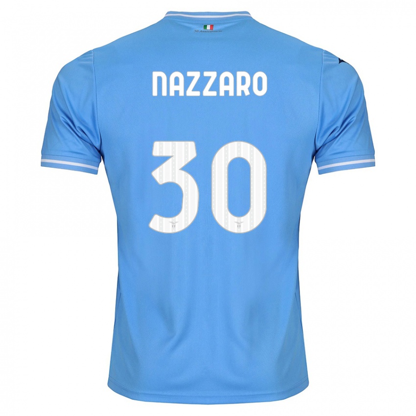 Mænd Marco Nazzaro #30 Blå Hjemmebane Spillertrøjer 2023/24 Trøje T-Shirt