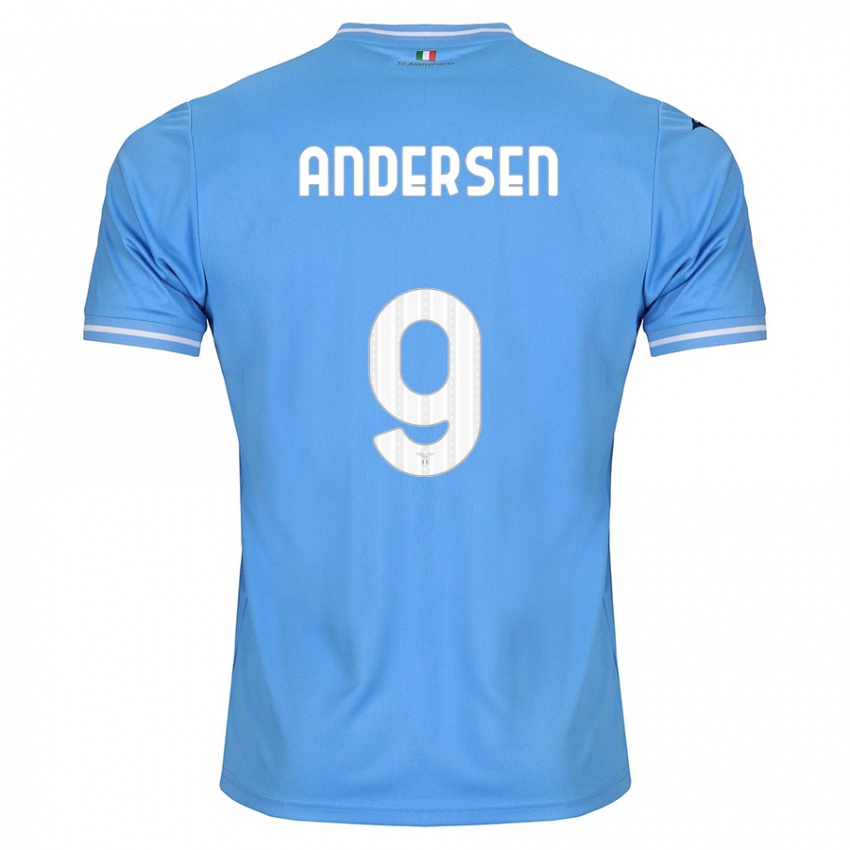 Mænd Signe Holt Andersen #9 Blå Hjemmebane Spillertrøjer 2023/24 Trøje T-Shirt