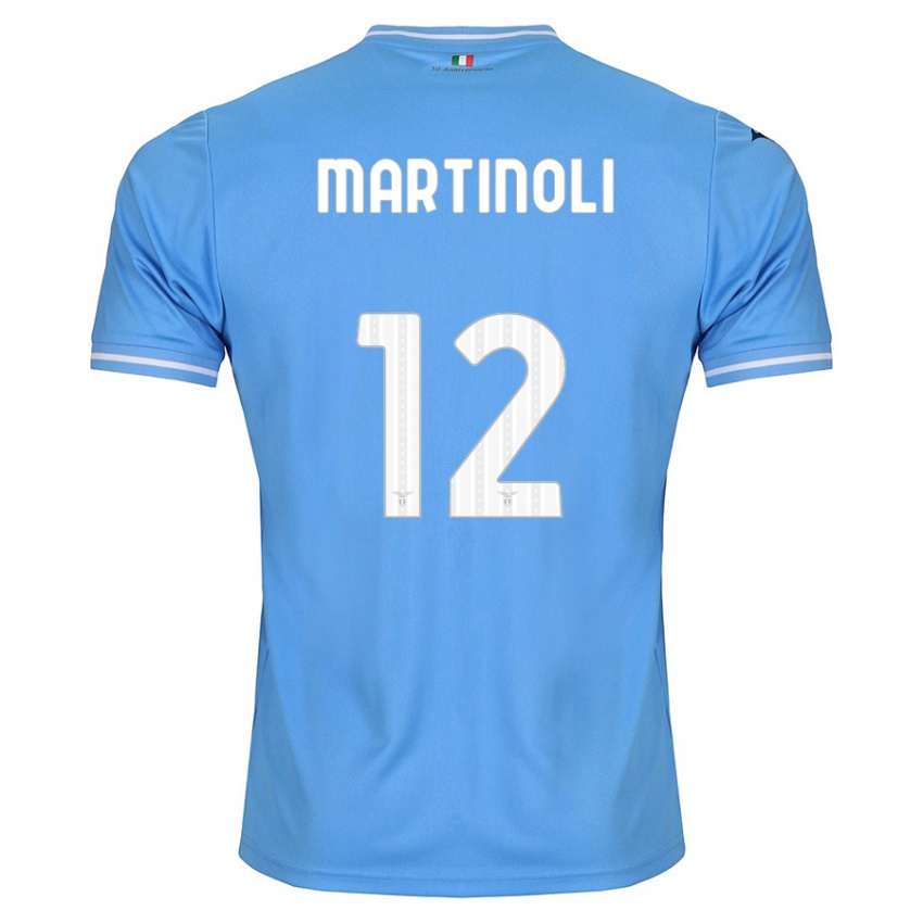 Mænd Elettra Martinoli #12 Blå Hjemmebane Spillertrøjer 2023/24 Trøje T-Shirt