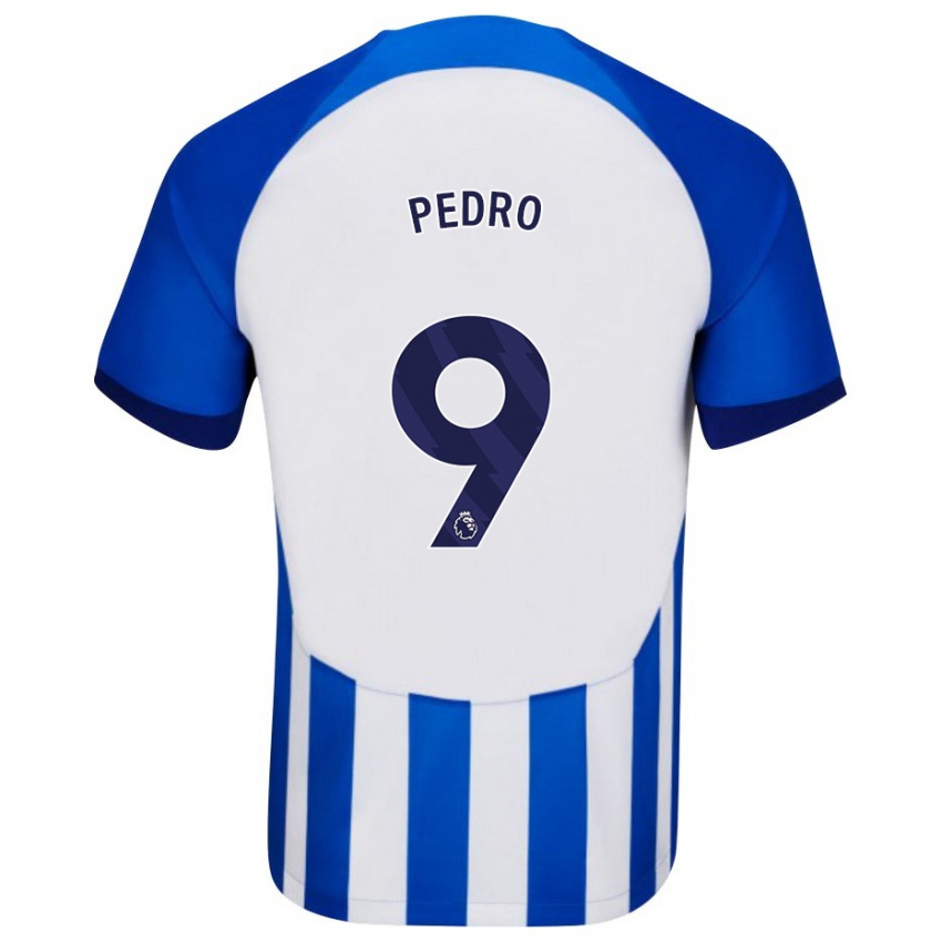 Mænd João Pedro #9 Blå Hjemmebane Spillertrøjer 2023/24 Trøje T-Shirt