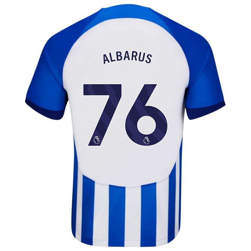 Mænd Zane Albarus #76 Blå Hjemmebane Spillertrøjer 2023/24 Trøje T-Shirt