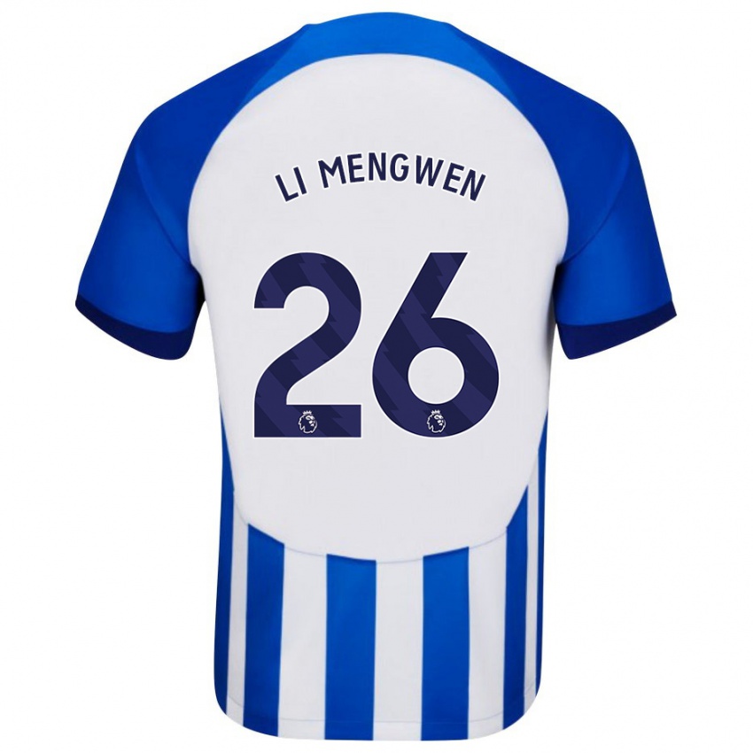 Mænd Li Mengwen #26 Blå Hjemmebane Spillertrøjer 2023/24 Trøje T-Shirt