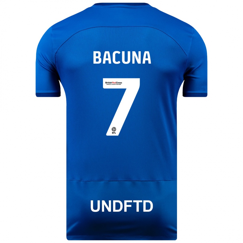 Mænd Juninho Bacuna #7 Blå Hjemmebane Spillertrøjer 2023/24 Trøje T-Shirt