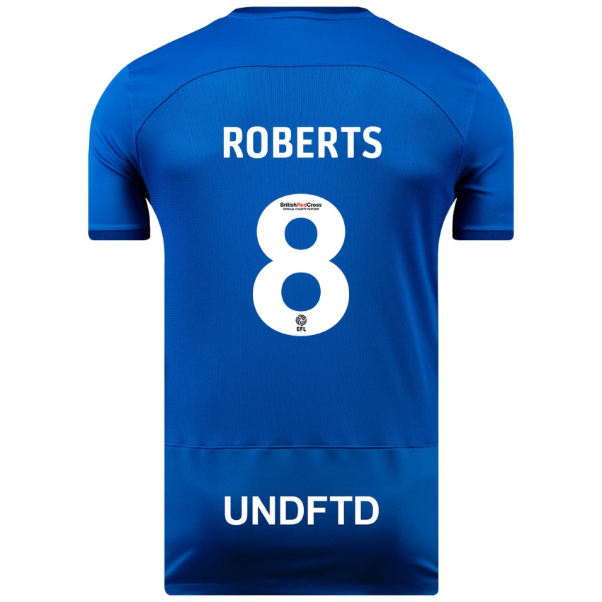 Mænd Tyler Roberts #8 Blå Hjemmebane Spillertrøjer 2023/24 Trøje T-Shirt
