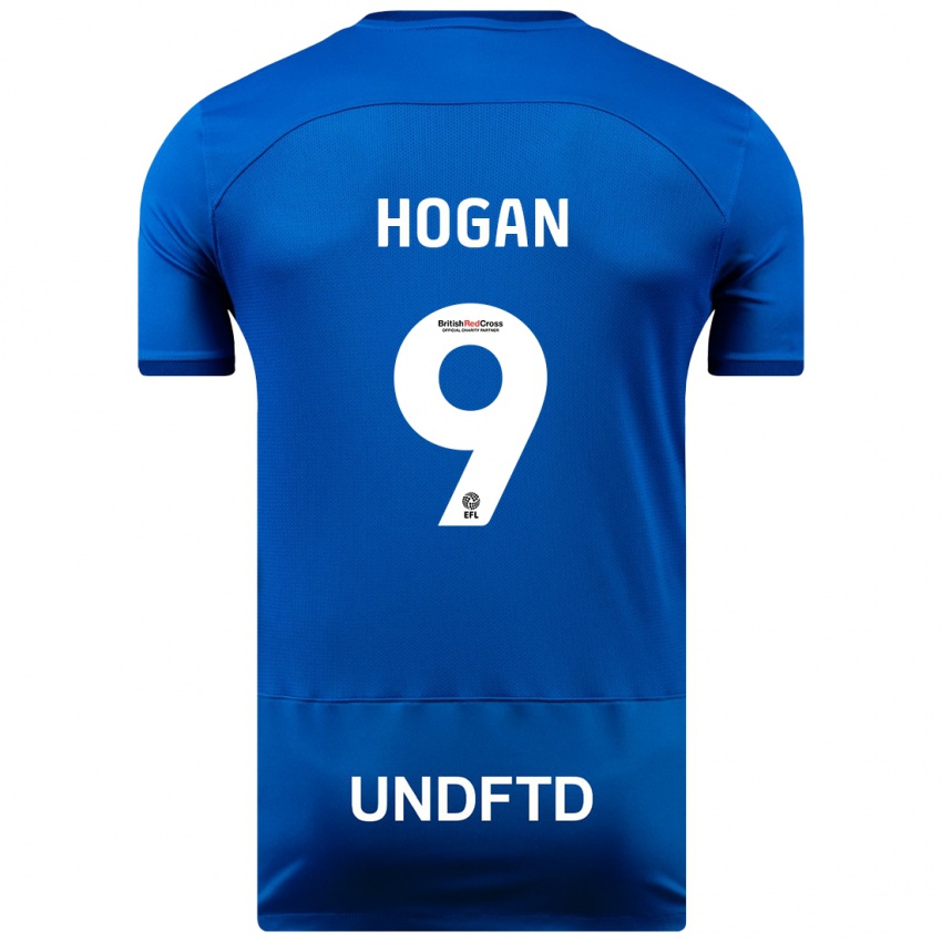 Mænd Scott Hogan #9 Blå Hjemmebane Spillertrøjer 2023/24 Trøje T-Shirt