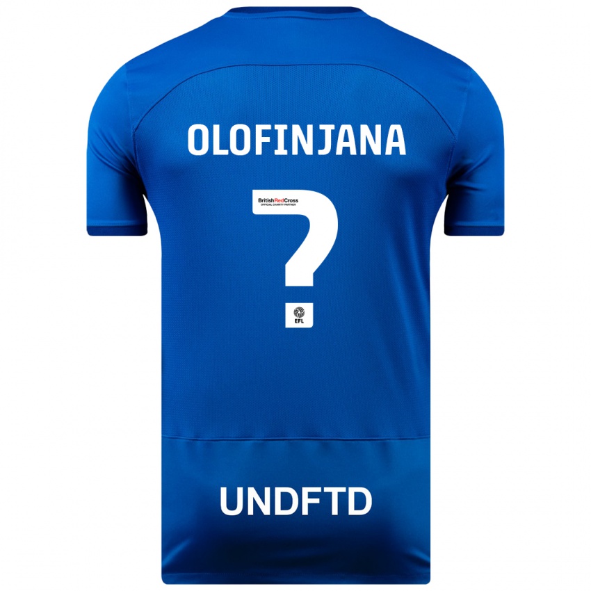 Mænd Femi Olofinjana #0 Blå Hjemmebane Spillertrøjer 2023/24 Trøje T-Shirt