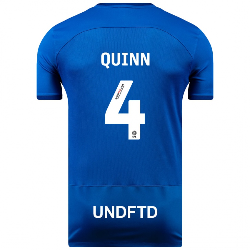 Mænd Louise Catherine Quinn #4 Blå Hjemmebane Spillertrøjer 2023/24 Trøje T-Shirt