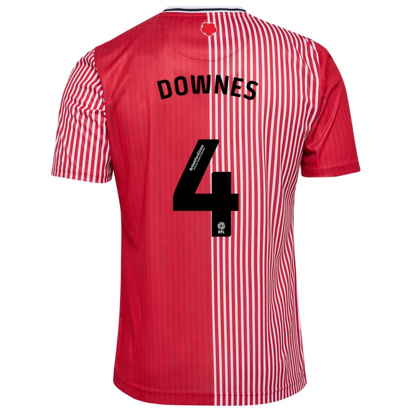 Mænd Flynn Downes #4 Rød Hjemmebane Spillertrøjer 2023/24 Trøje T-Shirt