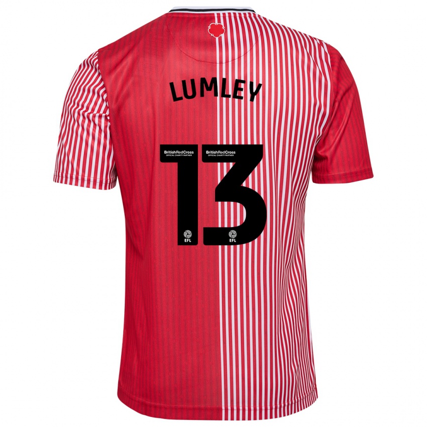 Mænd Joe Lumley #13 Rød Hjemmebane Spillertrøjer 2023/24 Trøje T-Shirt