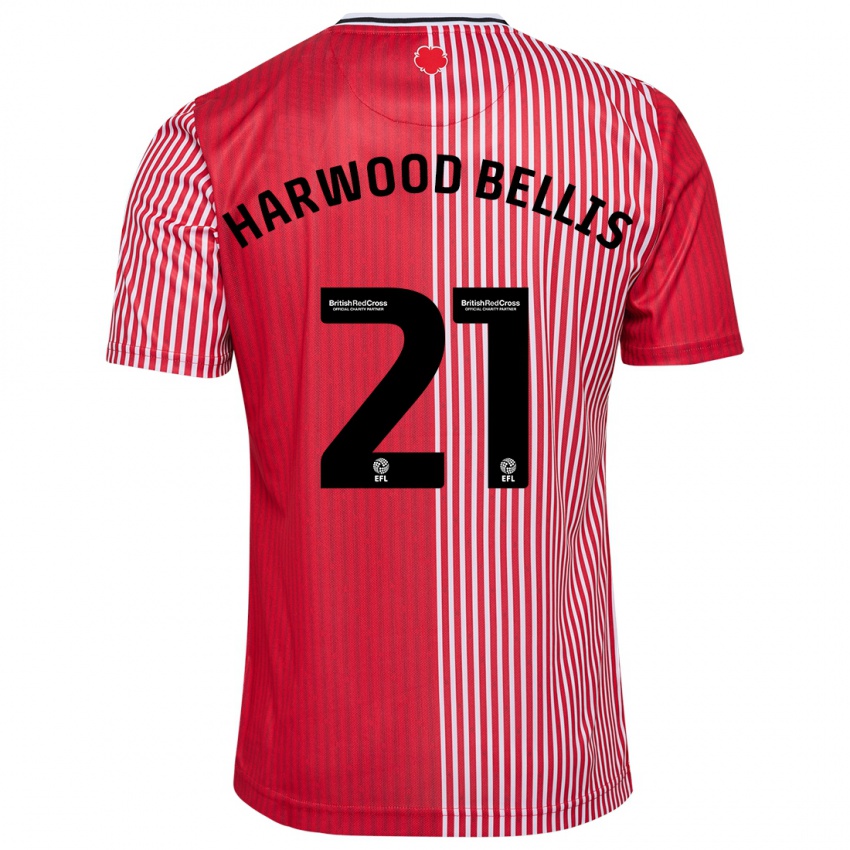 Mænd Taylor Harwood-Bellis #21 Rød Hjemmebane Spillertrøjer 2023/24 Trøje T-Shirt
