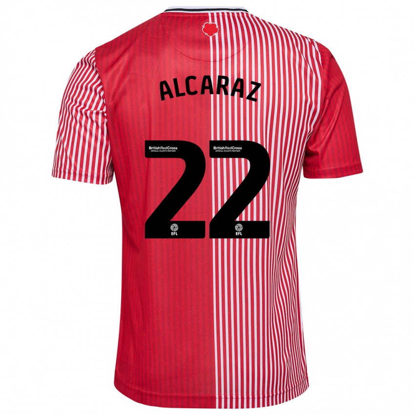 Mænd Carlos Alcaraz #22 Rød Hjemmebane Spillertrøjer 2023/24 Trøje T-Shirt