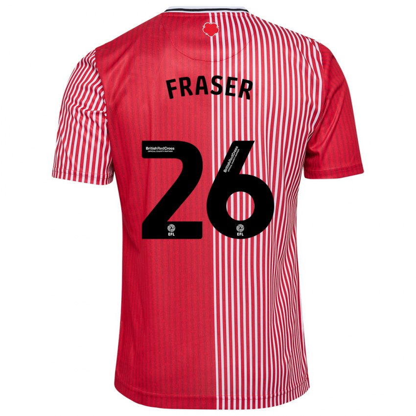 Mænd Ryan Fraser #26 Rød Hjemmebane Spillertrøjer 2023/24 Trøje T-Shirt