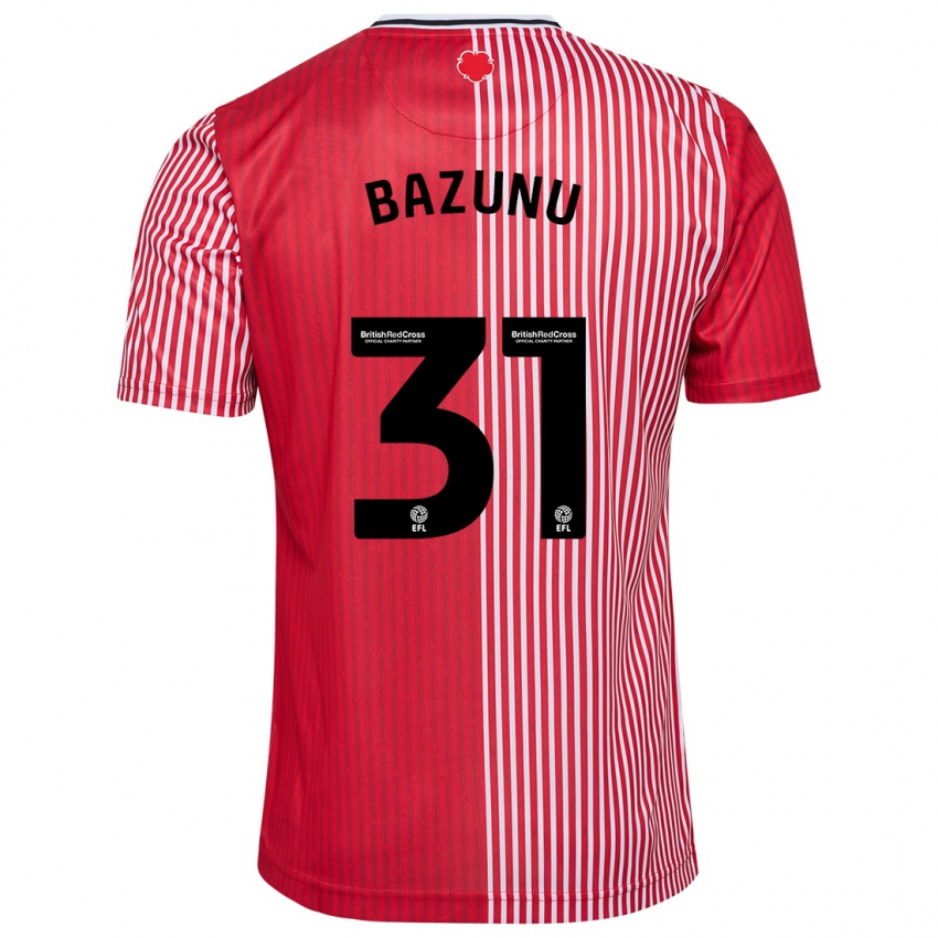 Mænd Gavin Bazunu #31 Rød Hjemmebane Spillertrøjer 2023/24 Trøje T-Shirt