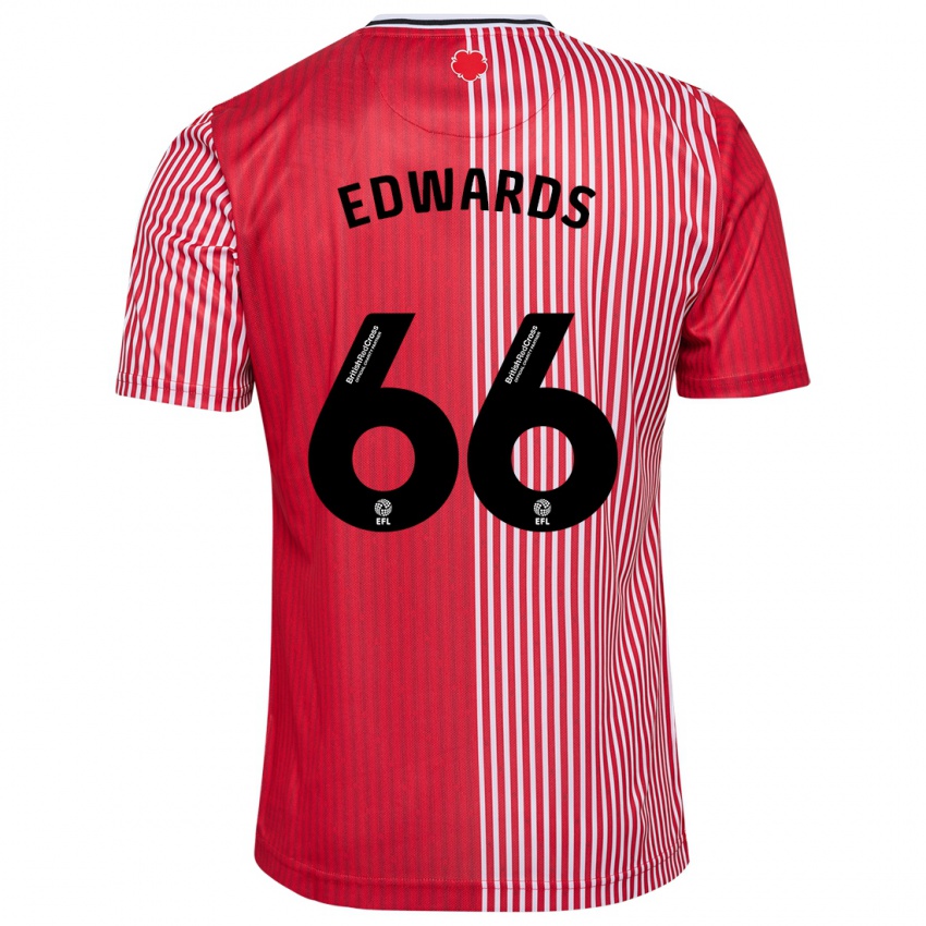 Mænd Diamond Edwards #66 Rød Hjemmebane Spillertrøjer 2023/24 Trøje T-Shirt