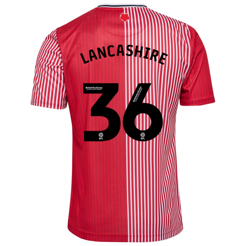 Mænd Olly Lancashire #36 Rød Hjemmebane Spillertrøjer 2023/24 Trøje T-Shirt
