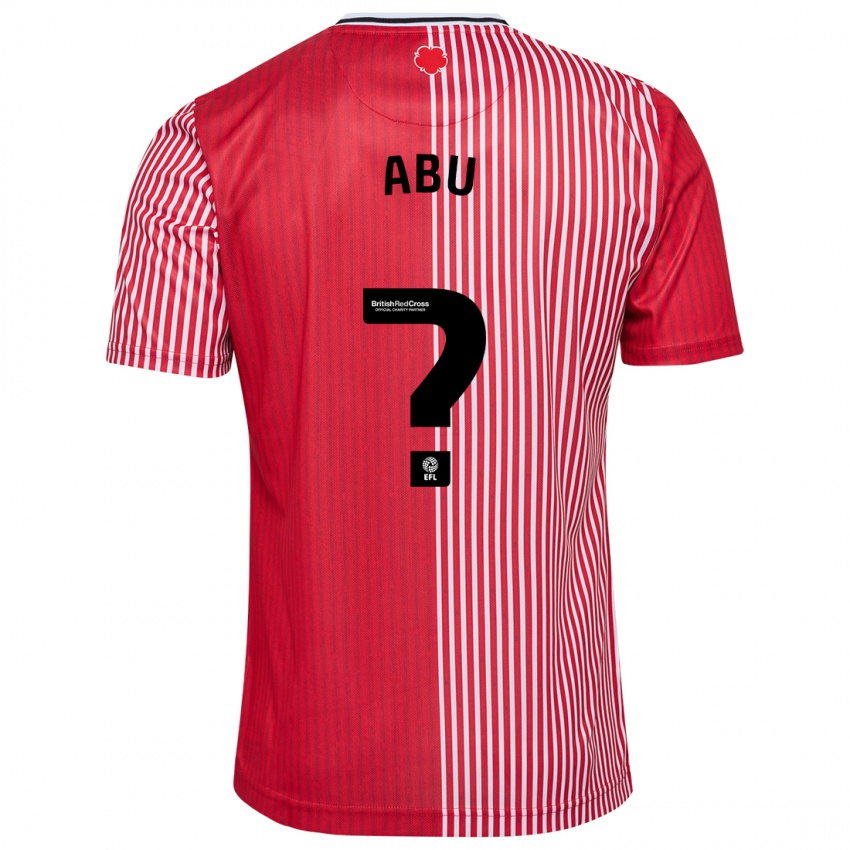 Mænd Derrick Abu #0 Rød Hjemmebane Spillertrøjer 2023/24 Trøje T-Shirt