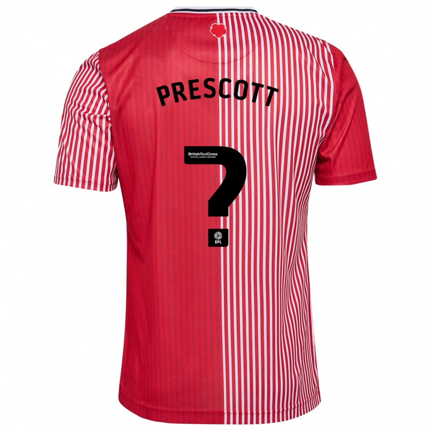 Mænd Alfie Prescott #0 Rød Hjemmebane Spillertrøjer 2023/24 Trøje T-Shirt