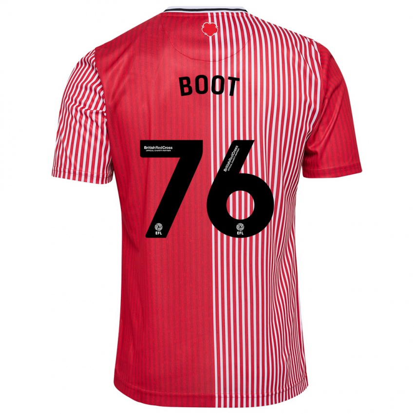 Mænd Nathanael Boot #76 Rød Hjemmebane Spillertrøjer 2023/24 Trøje T-Shirt
