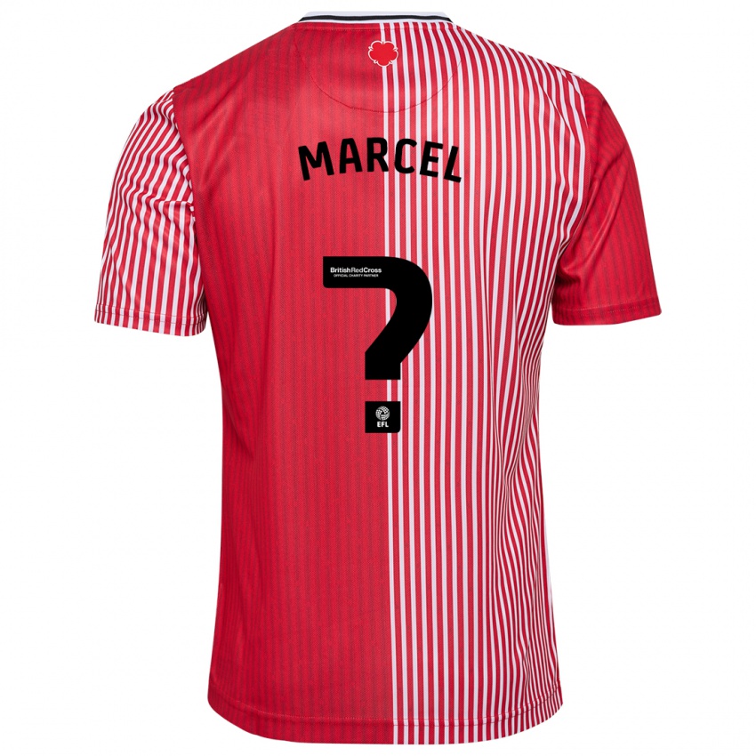 Mænd Lewis Marcel #0 Rød Hjemmebane Spillertrøjer 2023/24 Trøje T-Shirt