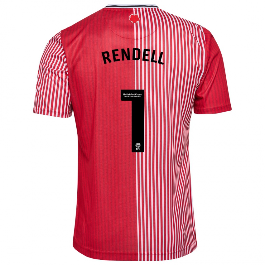 Mænd Kayla Rendell #1 Rød Hjemmebane Spillertrøjer 2023/24 Trøje T-Shirt