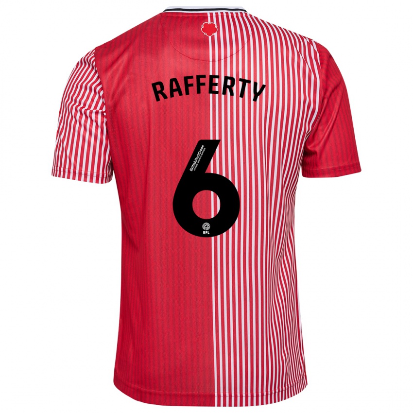 Mænd Laura Rafferty #6 Rød Hjemmebane Spillertrøjer 2023/24 Trøje T-Shirt