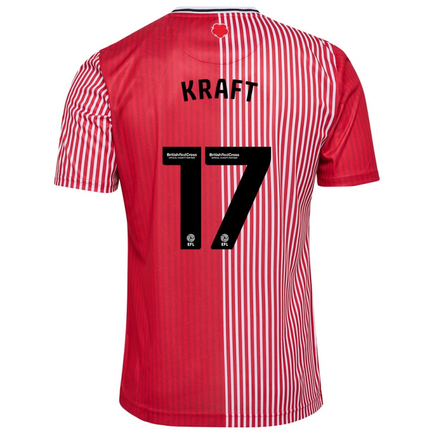 Mænd Emily Kraft #17 Rød Hjemmebane Spillertrøjer 2023/24 Trøje T-Shirt
