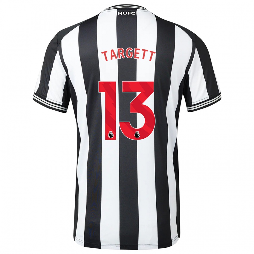 Mænd Matt Targett #13 Sort Hvid Hjemmebane Spillertrøjer 2023/24 Trøje T-Shirt