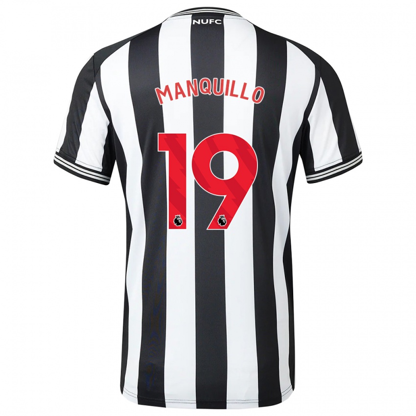 Mænd Javier Manquillo #19 Sort Hvid Hjemmebane Spillertrøjer 2023/24 Trøje T-Shirt