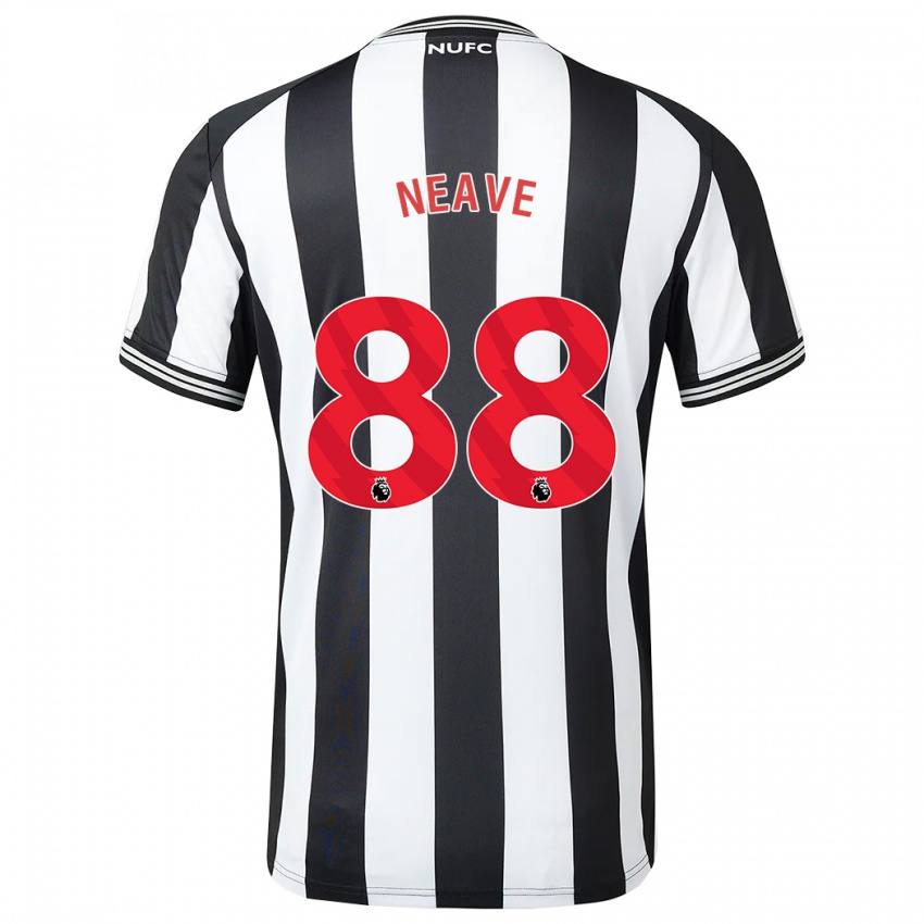 Mænd Sean Neave #88 Sort Hvid Hjemmebane Spillertrøjer 2023/24 Trøje T-Shirt