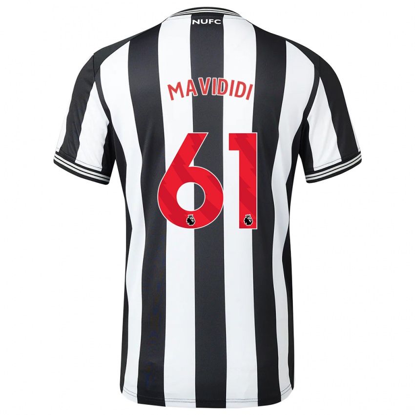 Mænd Shaun Mavididi #61 Sort Hvid Hjemmebane Spillertrøjer 2023/24 Trøje T-Shirt